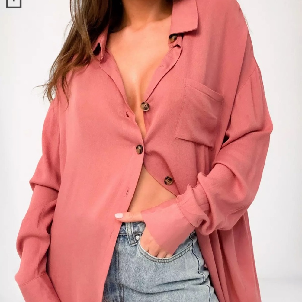 Button front shirt beach cover up